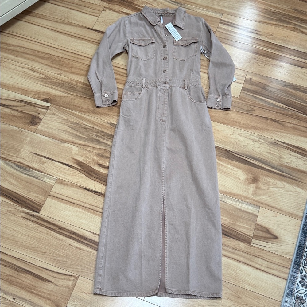 NWT Young fabulous & broke Tan Long-Sleeve dress